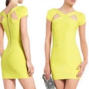 BCBG MaxAzria Bodycon Bandage Mini Dress Yellow